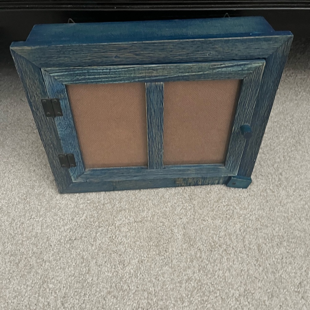 Rustic Blue Wooden Photo Frame